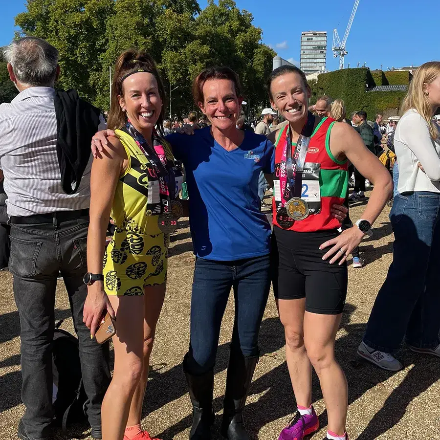 Jo Wilkinson with race finishers